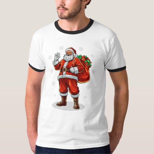 Klassischer Weihnachtsmann bringt Weihnachtsgesche T-Shirt (Vorderseite)