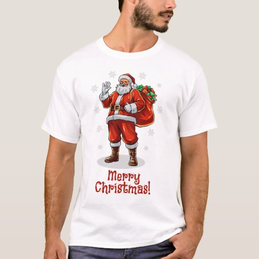 Klassischer Weihnachtsmann bringt Weihnachtsgesche T-Shirt (Vorderseite)