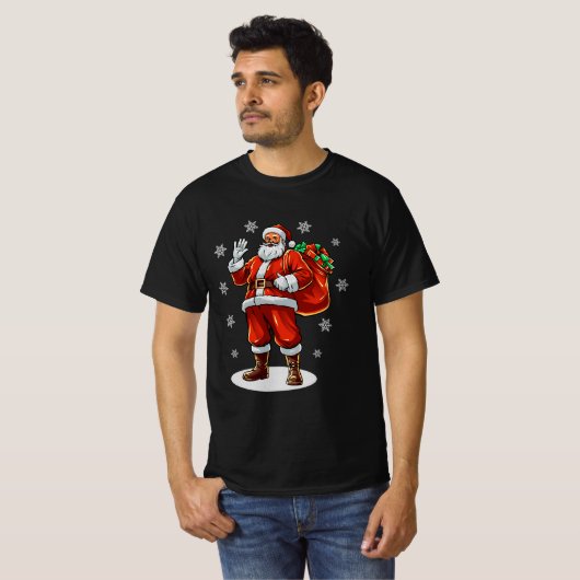 Klassischer Weihnachtsmann bringt Weihnachtsgesche T-Shirt (Vorne ganz)