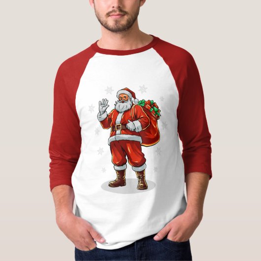 Klassischer Weihnachtsmann bringt Weihnachtsgesche T-Shirt (Vorderseite)