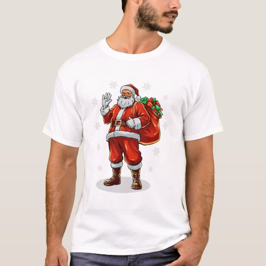 Klassischer Weihnachtsmann bringt Weihnachtsgesche T-Shirt (Vorderseite)