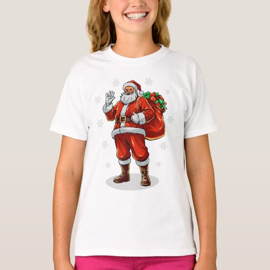Klassischer Weihnachtsmann bringt Weihnachtsgesche T-Shirt (Vorderseite)