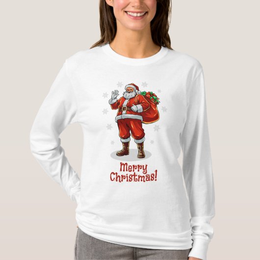 Klassischer Weihnachtsmann bringt Weihnachtsgesche T-Shirt (Vorderseite)
