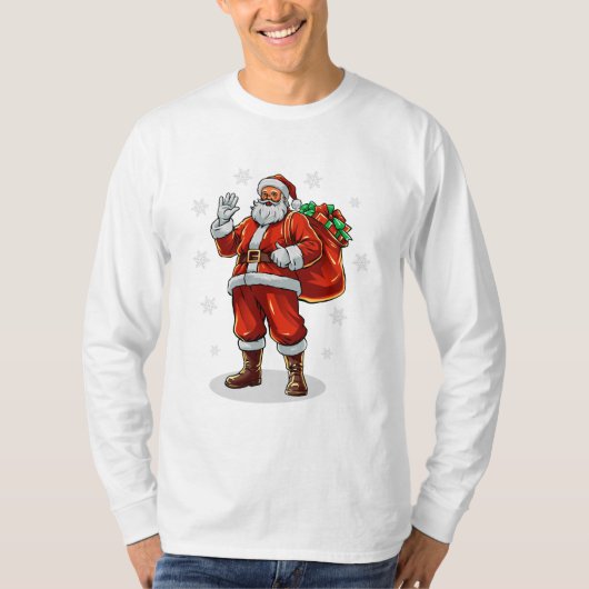 Klassischer Weihnachtsmann bringt Weihnachtsgesche T-Shirt (Vorderseite)