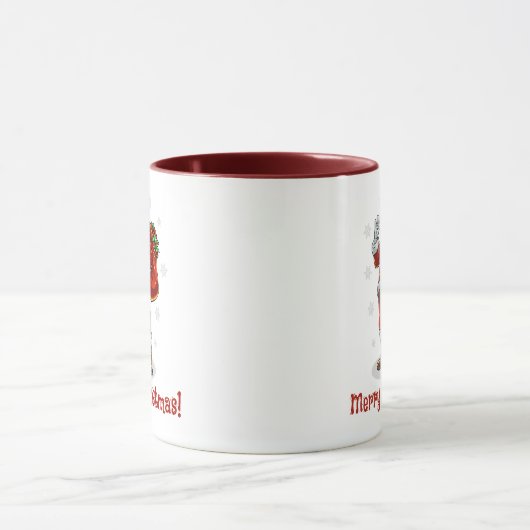 Klassischer Weihnachtsmann bringt Weihnachtsgesche Tasse (Zentrum)