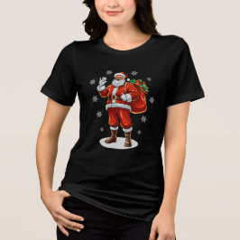 Klassischer Weihnachtsmann bringt Weihnachtsgesche Tri-Blend Shirt