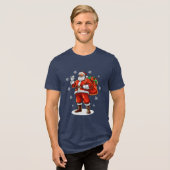 Klassischer Weihnachtsmann bringt Weihnachtsgesche Tri-Blend Shirt (Vorderseite voll)