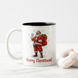 Klassischer Weihnachtsmann bringt Weihnachtsgesche Zweifarbige Tasse