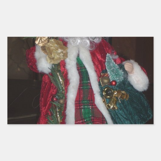 Klassischer Weihnachtsmann: Ein zeitloses Urlaubss Rechteckiger Aufkleber (Vorderseite)