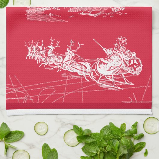Klassischer Weihnachtsmann Geschirrtuch (Gefaltet)