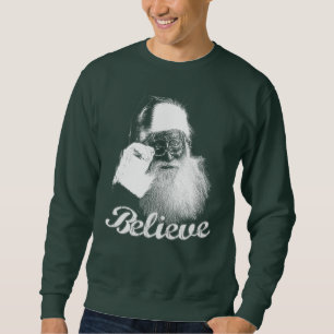 Klassischer Weihnachtsmann "glauben" einfarbigem Sweatshirt