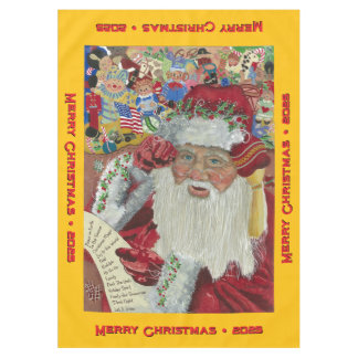 Klassischer Weihnachtsmann - Gold Benutzerdefinier Tischdecke
