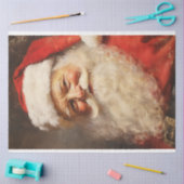 Klassischer Weihnachtsmann lächelt mit rotem Hut Seidenpapier (Basteln)