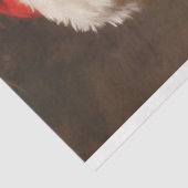 Klassischer Weihnachtsmann lächelt mit rotem Hut Seidenpapier (Ausschnitt)