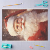 Klassischer Weihnachtsmann lächelt mit rotem Hut Seidenpapier (Basteln)