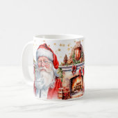Klassischer Weihnachtsmann mit Kamin Weihnachten Kaffeetasse (Vorderseite Links)