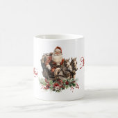 Klassischer Weihnachtsmann mit Pferden Kaffeetasse (Mittel)