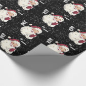 Klassischer Weihnachtsmann mit Schnee fällt Weihna Geschenkpapier (Ecke)