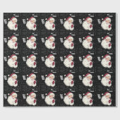 Klassischer Weihnachtsmann mit Schnee fällt Weihna Geschenkpapier (Flach)