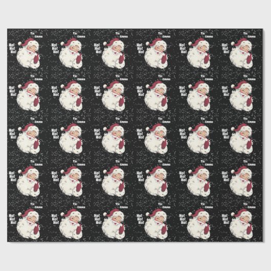 Klassischer Weihnachtsmann mit Schnee fällt Weihna Geschenkpapier (Flach)