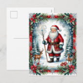 Klassischer Weihnachtsmann mit Stab Weihnachten (Vorne/Hinten)