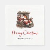 Klassischer Weihnachtsmann Moderner gemütlicher We Serviette (Vorderseite)
