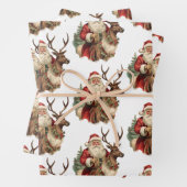 Klassischer Weihnachtsmann Reitstall Geschenkpapier Set (Beispiel)