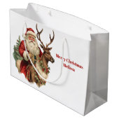 Klassischer Weihnachtsmann Reitstall Große Geschenktüte (Rückseite Schrägansicht)