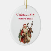 Klassischer Weihnachtsmann Reitstall Keramik Ornament (Rechts)