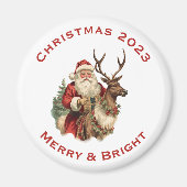 Klassischer Weihnachtsmann Reitstall Magnet (Vorne)