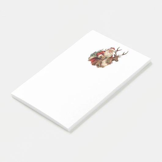 Klassischer Weihnachtsmann Reitstall Post-it Klebezettel (angewinkelt)