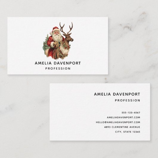 Klassischer Weihnachtsmann Reitstall Visitenkarte (Vorne/Hinten)