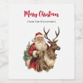 Klassischer Weihnachtsmann Reitstall Weinetikett (Einzelnes Label)