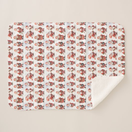 Klassischer Weihnachtsmann rot-weiß Sherpadecke (Vorderseite (Horizontal))