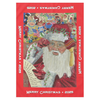 Klassischer Weihnachtsmann - Rote benutzerdefinier Tischdecke