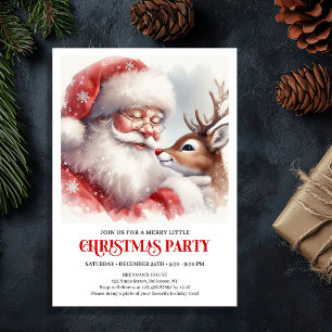 Klassischer Weihnachtsmann Rudolph Heiligabend Nac Einladung