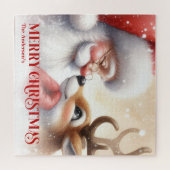 Klassischer Weihnachtsmann Rudolph Personalisierte Puzzle (Horizontal)