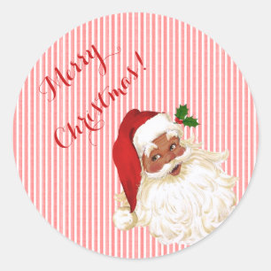 Klassischer Weihnachtsmann-Rundsticker im alten St Runder Aufkleber