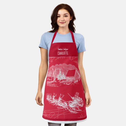Klassischer Weihnachtsmann Schürze (Getragen)