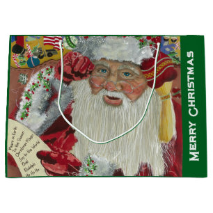 Klassischer Weihnachtsmann - Überprüfe es doppelt Große Geschenktüte