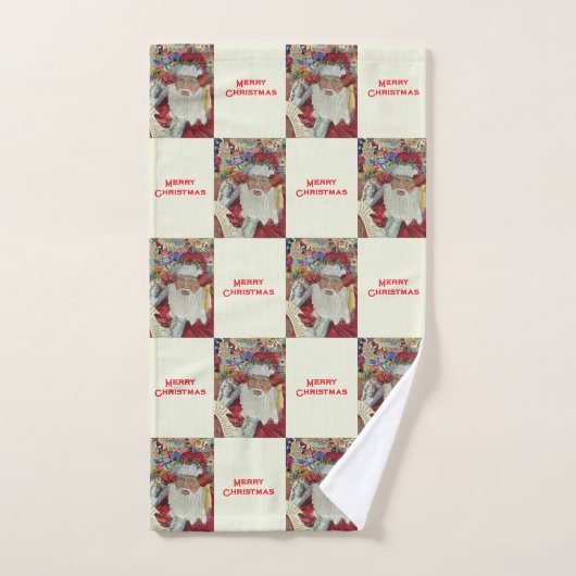 Klassischer Weihnachtsmann überprüft es zweimal im Badhandtuch Set (Handtuch)