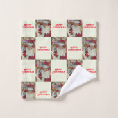 Klassischer Weihnachtsmann überprüft es zweimal im Badhandtuch Set (Waschlappen)