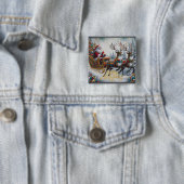 Klassischer Weihnachtsmann und Rentiere Button (Beispiel)