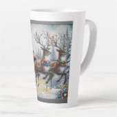 Klassischer Weihnachtsmann und Rentiere Milchtasse (Rechte Ecke)