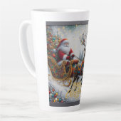 Klassischer Weihnachtsmann und Rentiere Milchtasse (Linke Ecke)