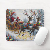 Klassischer Weihnachtsmann und Rentiere Mousepad (Mit Mouse)
