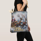 Klassischer Weihnachtsmann und Rentiere Tasche (Von Nahem)