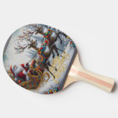 Klassischer Weihnachtsmann und Rentiere Tischtennis Schläger (Seitenansicht)