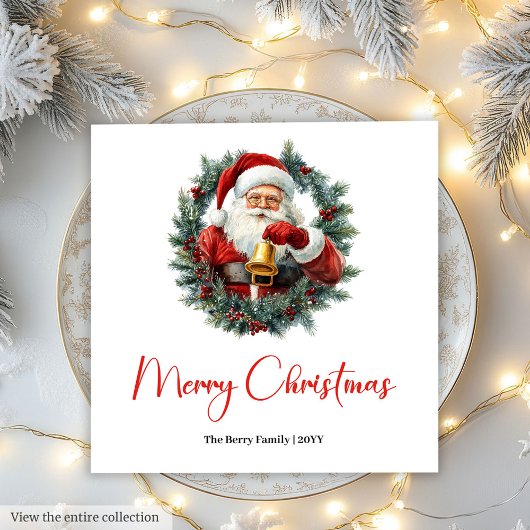 Klassischer Weihnachtsmann Vintage Frohe Weihnacht Serviette