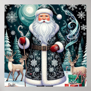 Klassischer Weihnachtsmann-Wanddekor für das Weihn Poster